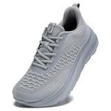 Men's Wide Toe Walking Shoes Casual Trail Running Sneakers Cross-Trainer Tennis Non Slip Athletic Gym Workout Soft Sole Grey