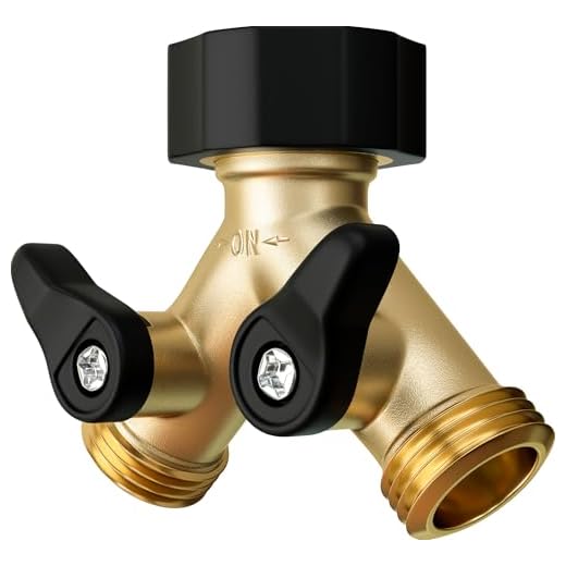 DBR Tech 2 Way Water Splitter for Garden Hose Spigot Faucet Bib, Heavy Duty Brass Y Connector
