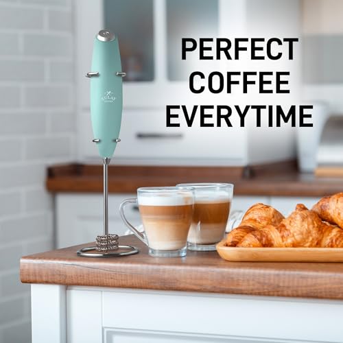 Zulay Kitchen Powerful Milk Frother Wand With Duracell Batteries - Ultra Fast Handheld Drink Mixer - Electric Whisk Foam Maker for Coffee, Lattes, Cappuccino & Matcha - Triple Whisk - Peppermint - image 6