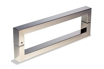 32 Inch Square Rectangle Flat Shape Bar Stainless Steel Modern Contemporary Entry Door Handle Bar Pull Shower Glass Sliding Barn Door Interior Exterior Door Pull Push Chrome Mirror Polish Finish