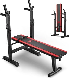 Hop-Sport 1080 halterbank met halterhouder, drukbank, trainingsbank, inklapbaar