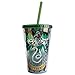Silver Buffalo HP07087 Warner Brothers Harry Potter Movie Slytherin Crest Plastic Cold Cup with Lid and Straw, 16-Ounces