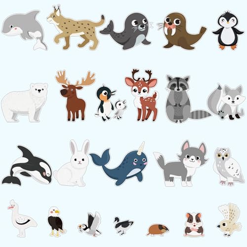 Sonwyoung 23 Pcs Felt Board Story Sets Polar Animals Felt Story Board Pieces Arctic Antarctica Ocean Animal Bear Penguin Whale Preschool Wall Storyboard Educational Learning Play Kit for Kids