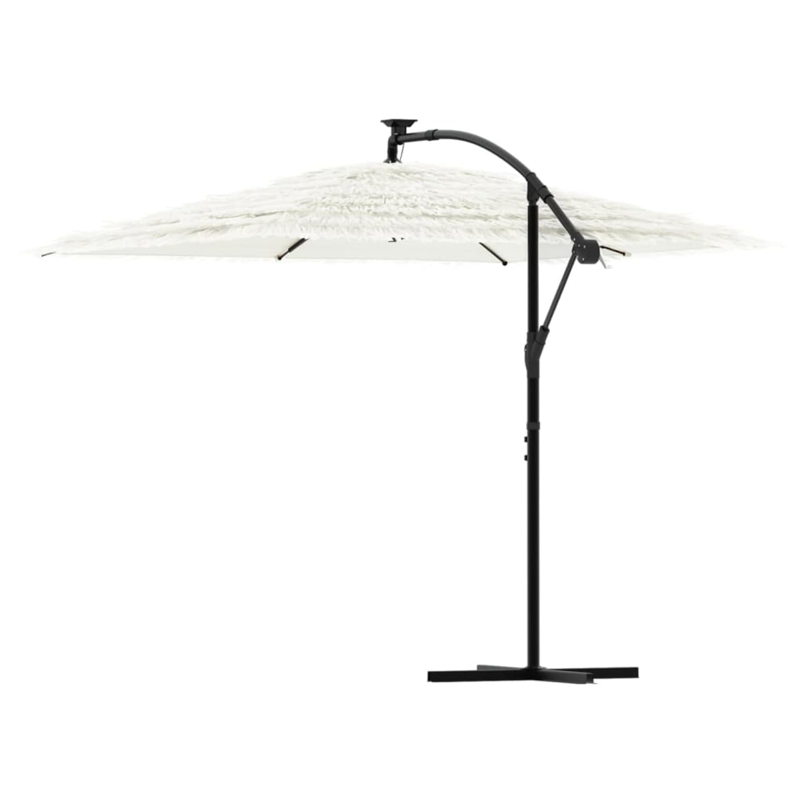 Homgoday Sombrilla de jardín con Poste de Acero Blanca 269x269x235 cm Sombrilla Terraza Exterior, Sombrilla Jardín Grande Orientable Jardín Parasol Balcón