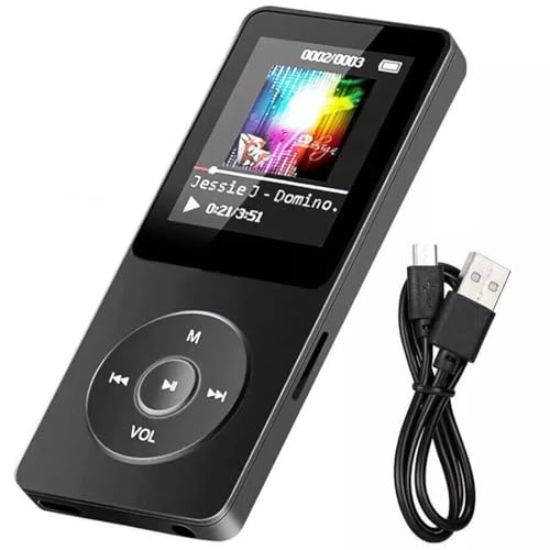 FiTspi Reproductores MP3/MP4, Reproductor de música Digital portátil sin pérdidas con Bluetooth, micrófono Integrado, Altavoz HD, Radio FM, grabadora de Voz para Deporte