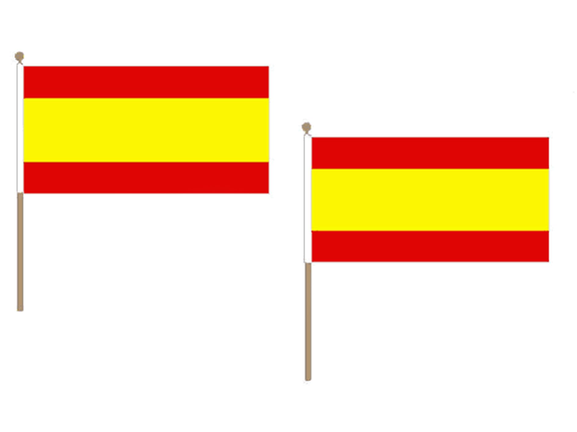 Drapeau espagnol 30 x 45 cm avec hampe pour supporter et fêter les événements