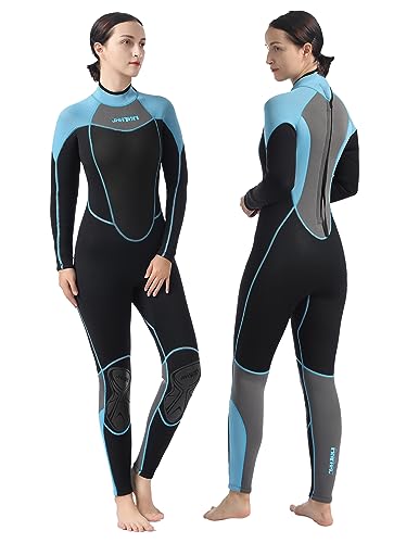 AnParc Wetsuit Women 3mm Neoprene Wet Suit for Women Cold Water Swimming with Back Zipper, Suitable...