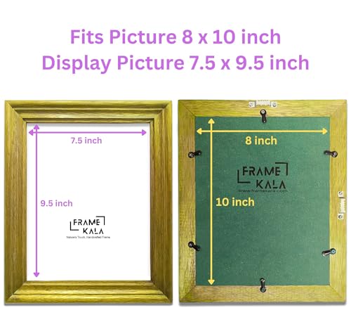 Image of Handmade Wooden Rectangular Photo Frame, 8 X 10 inch Display for Artworks, Pictures and Photos of Your Loved Ones, Best for Home, Office, Wall Decor, Living Room, Bedroom, Pine Green