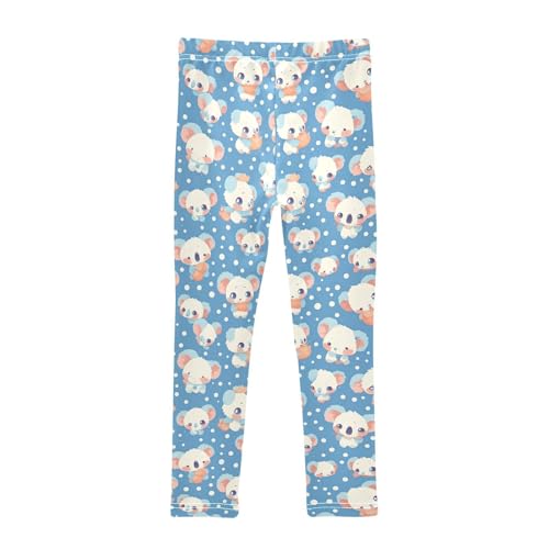 Seamless Cartoon Koala Bear Kids Girl's Athletic Leggings Stretch Full Length Athleisure Pants Gym2
