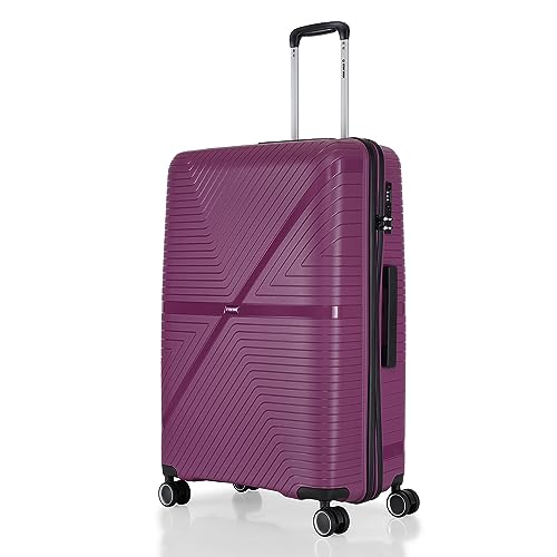 Image of Stony Brook Nasher Miles Axis 75 Cm 28 Inch Polypropylene Hard-Sided 4 Wheels Spinner Check-in Luggage Trolley Bag (Wine Purple)