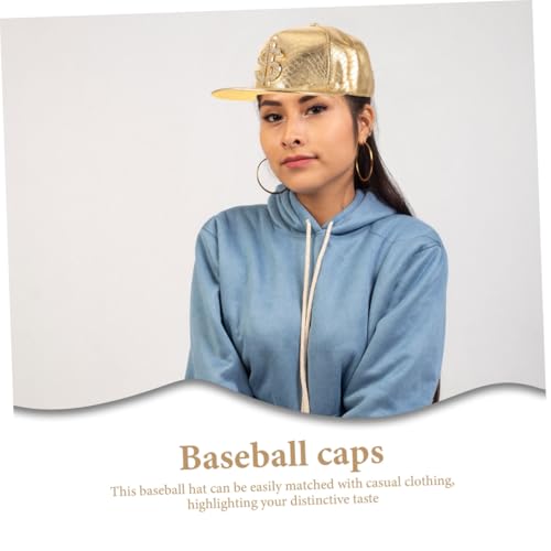 Casquette de baseball imperméable visière plate ajustable en matière PU