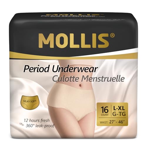 Image of MOLLIS Disposable Period Underwear, Postpartum Panties, L /XL, Beige, 16Ct