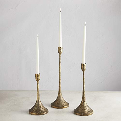 47Th & Main Textured Metal Candlestick Candle Holder, 16.75" Tall, Brass #TOP2