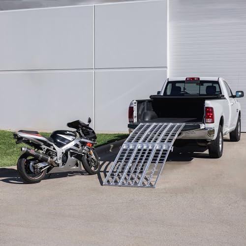 Black Widow 9\' Aluminum HD Folding Arched 3-Piece Motorcycle Ramp