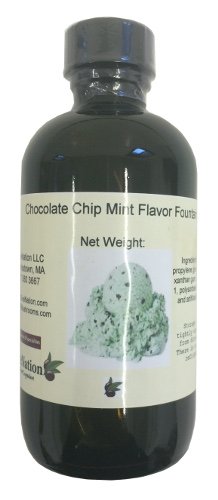 OliveNation Chocolate Chip Mint Flavor Fountain, Water Soluble Flavoring for Ice Cream, Beverages, Fillings, Non-GMO, Gluten Free, Kosher, Vegan - 8 ounces