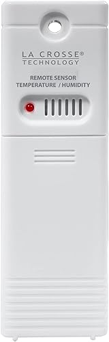 La Crosse Technology Sensor inalámbrico de temperatura y humedad para exteriores, montado en la pared, preciso, resistente a la intemperie, amplio