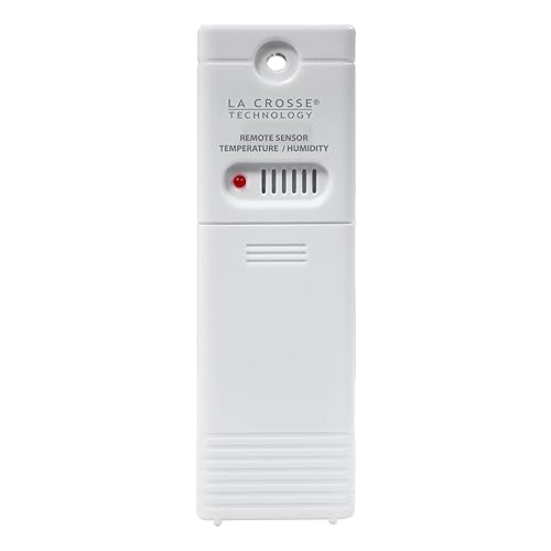 La Crosse Technology Sensor inalámbrico de temperatura y humedad para exteriores, montado en la pared, preciso, resistente a la intemperie, amplio