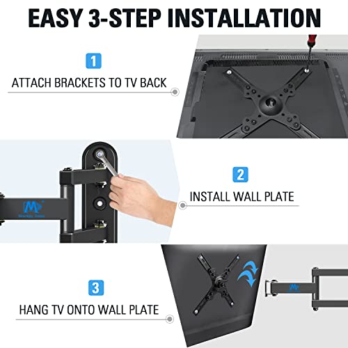 Mounting Dream Monitor Wall Mount For Most 17-39 Inch (Some Up To 42 Inch)，Ul Listed Tv Mount Tv Bracket With Articulating Arms Tilt Swivel Extension Rotation, Up To Vesa 200X200Mm And 33 Lbs, Md2462 #TOP7