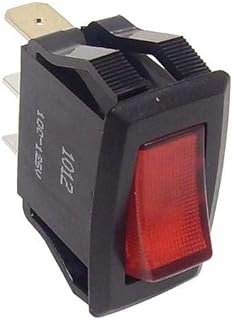 Morris 70190 SPST Lighted Appliance Rocker Switch, On-Off, Quick Connect Spade Terminals, Red