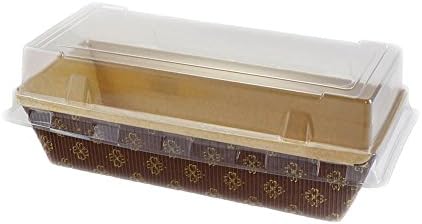 Pastry Chef's Boutique Rectangular Paper Loaf Pan Molds Medium Size with Lids - 7''x3''x2'' - 12pcs
