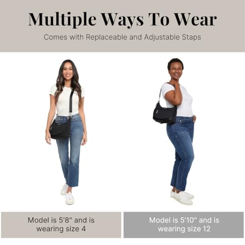 Image of Baggallini Modern Pocket Half Moon 11 inchx10.5 inch Shoulder Women W /Replaceable Straps Converts to Crossbody Bag