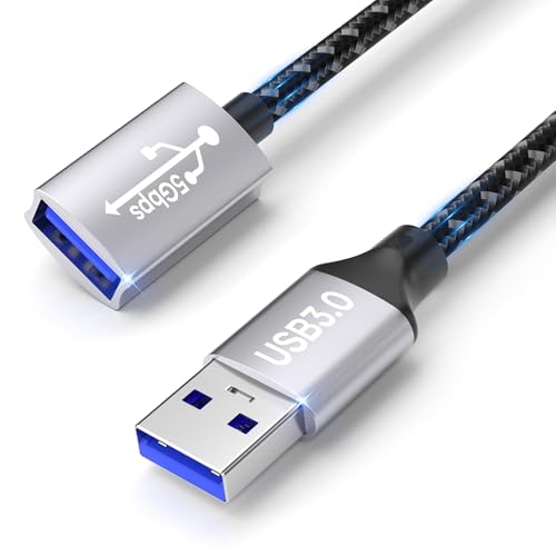Cavo di prolunga USB 3.0 2M,5Gbps Cavo di prolunga USB A ad A c avo di prolunga USB per chiavetta USB,lettore schede,tastiera,scanner,stampante,mouse,fotocamera,cuffie,hub USB,stampante,webcam,PS5/4