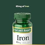 Nature's Bounty Iron 65mg, 325 mg Ferrous Sulfate, Cellular Energy Support, Promotes Normal Red Blood Cell Production, 100 Tablets - Image 3