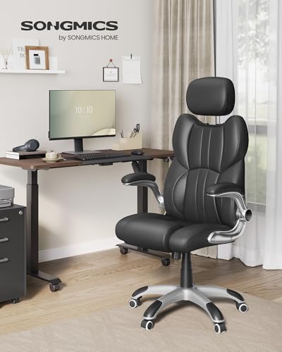 SONGMICS Bürostuhl, Gaming-Stuhl, verstellbare Kopfstütze, Wippfunktion, Schreibtischstuhl...