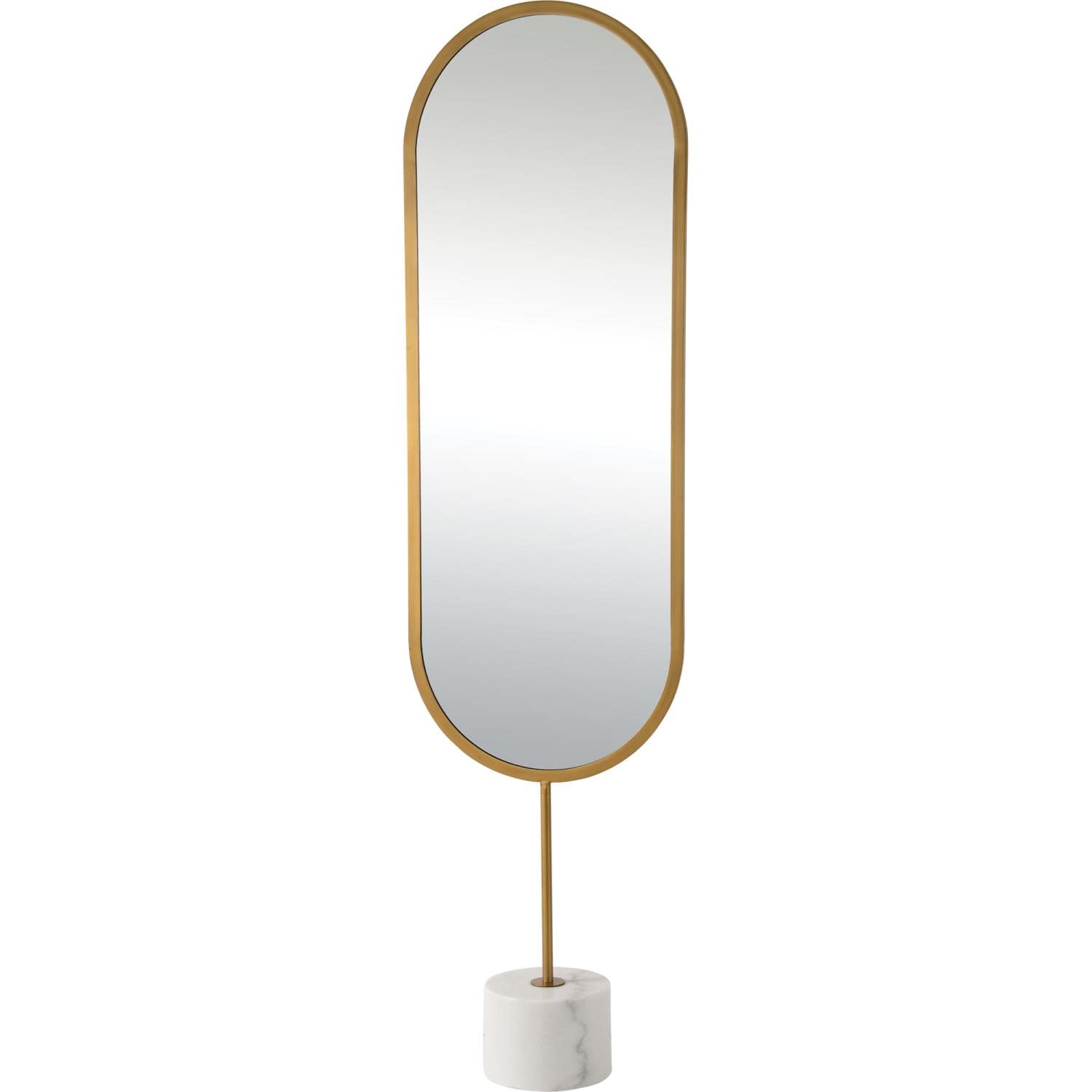 Renwil Taio 70x19 Oval Modern Glass Freestand Mirror in Clear