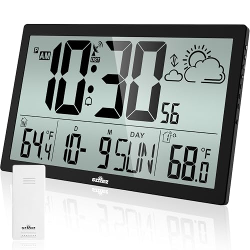 Weather Clock with Atomic Clock Indoor Outdoor...