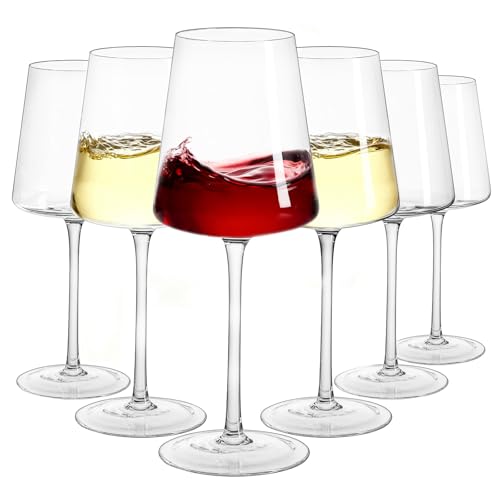 Imourari Weingläser 6er Set 400 ml - mundgeblasen bleifreies kristall Rotweingläser mit Stiel - Weinglas für Weisswein & Rotwein als Geschenk
