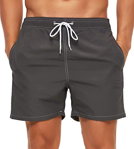 Tyhengta Mens Swim Trunks Quick Dry Beach Shorts With Mesh Lining Grey 32 #TOP18
