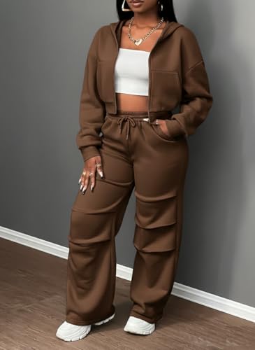 Image of Q - RIOUS Women's Baggy Mid Waisted Lounge Sweat Pants with Drawstring Athletic Flared Joggers with Pockets