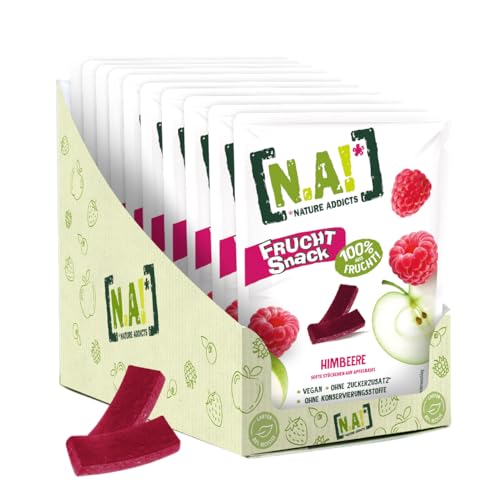 NA! - Fruchtsnack Himbeere/Apfel - gesunder Snack für unterwegs und zwischendurch - softe Fruchtstückchen zu 100% aus Früchten ohne Zuckerzusatz vegan - 10er-Pack (10x35g)