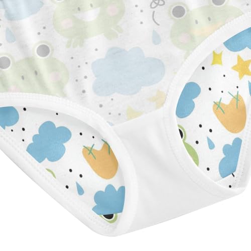 Wusikd Cute Frog Girls' Underwear Cotton Stars Clouds Girls Briefs Soft Toddler Underwear 2T2