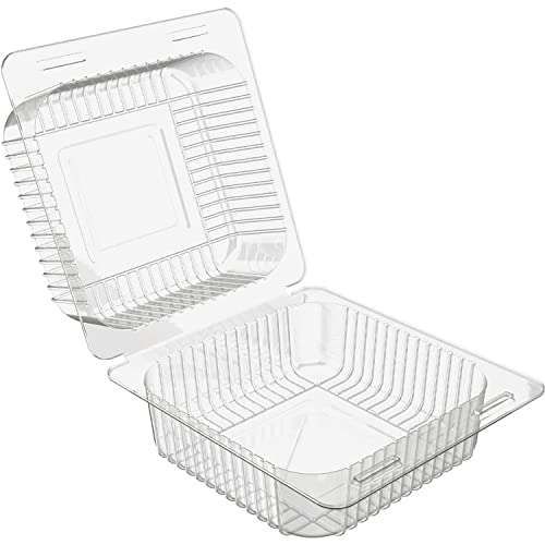Axe Sickle 100PCS 100 Count Clear Plastic Hinged Take Out Containers Clamshell Takeout Tray Food Clamshell Containers Outside Diameter 5.3 X 4.7 Inch thumb #1