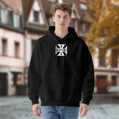 West Coast Choppers Iron Cross T-Shirt Black Fashion Mens Hoodie weatshirts Black S-3XL4