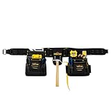 MagnoGrip 19-Pocket Builder’s Tool Belt with Magnetic Storage – Heavy-Duty 1680D Ballistic Polyester, Padded Back Support, Rivet Reinforced, Adjustable Fit for Construction, & Professional Use - Black