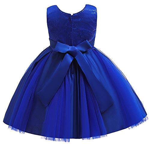 Dressy Daisy Girls' Sequin Wedding Flower Girls Tulle Dresses Pageant Gown Special Occasion Fancy Party Outfit Size 5 Royal Blue 428 #TOP1