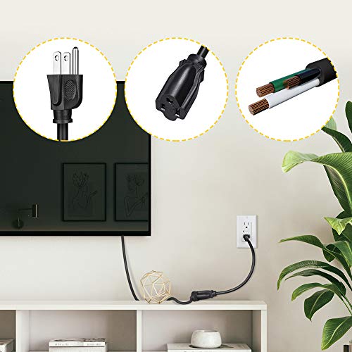 Dewenwils 10 Pack Short Extension Cord, 1 Foot Power Cord, 16 Awg Sjtw Weatherproof Extension Cable For Indoor Outdoor Use, 3 Prong Grounded Outlets Plugs, Nema 5-15P To Nema 5-15R, Black, Ul Listed #TOP21