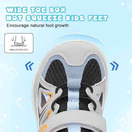 Image of JOINFREE Toddler Sandals Kids Wide Girls Boys Aqua Athletic Sneakers Barefoot Beach Sandals Quicky-Dry Non-slip Outdoor Water Sports Hiking Sandals Summer Water Shoes for Pool River Swim