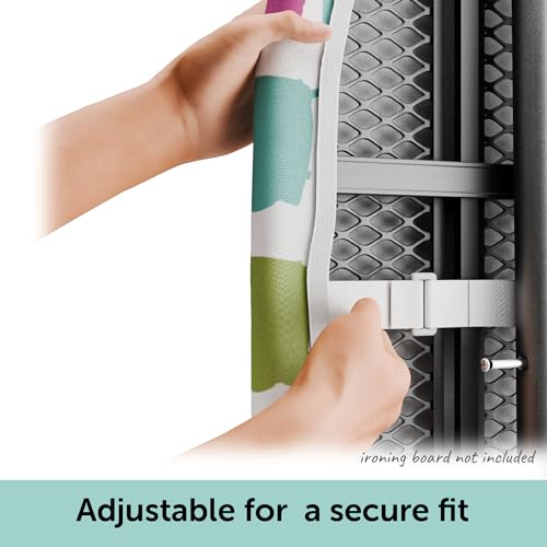Oliso Ironing Board Cover, Durable 100% Cotton Lined with Professional Grade Felt pad - Fits Standard 54” x 15" Boards, a Wide Elastic Edge, Two Adjustable Straps for a Secure, Smooth fit (Silhouette)