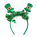 ROMODIYA 1 diadema para el día de San Patricio, con forma de sombrero de San Patricio, diademas con diseño de trébol con purpurina, accesorios para el cabello para mujer, tocado de fiesta, decoración