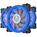 Pack of 3 Aigo Halo LED Ring Fan 120mm 12cm Sleeve Bearing 120mm LED Silent Fan for Computer Cases, CPU Coolers, and Radiators (Blue)