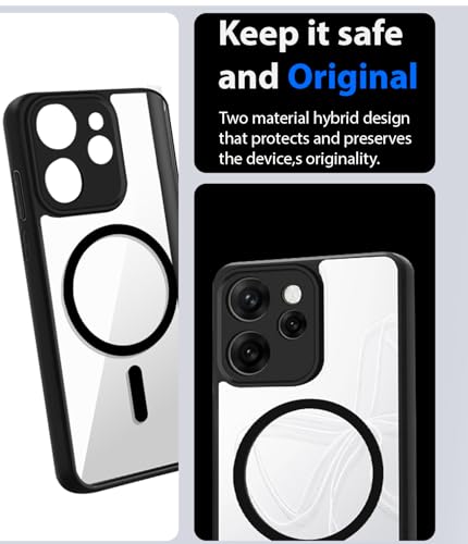 Image of KAPAVER Essential Magnetic Back Cover Case Compatible with Oppo Reno 15 Pro Mini (PC+TPU) (Oppo Reno 15 Pro Mini - Magnetic Black -)