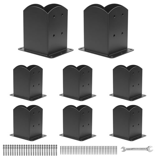 Support de poteau en acier robuste pour pavillon et barrière de jardin résistante