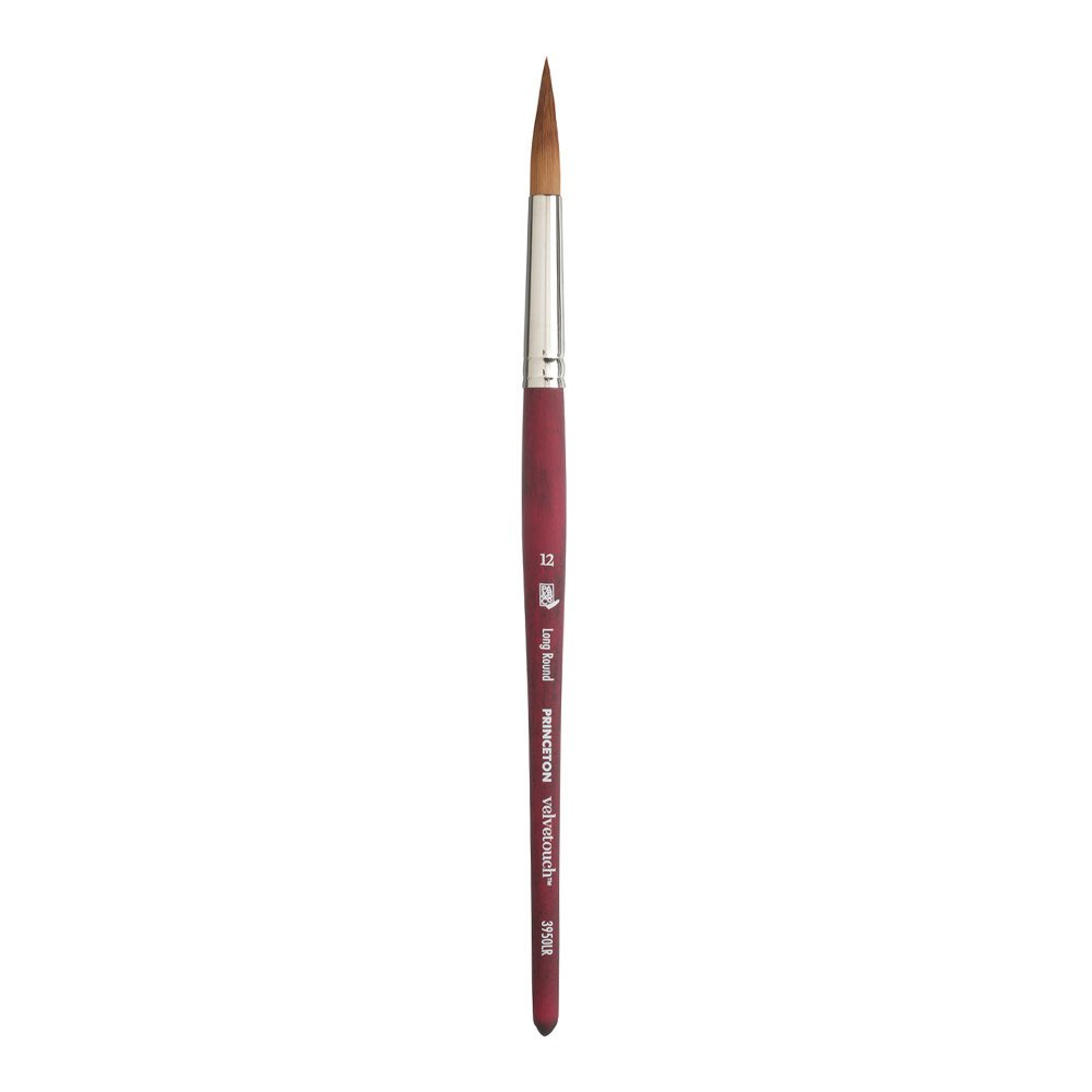Velvetouch, Series 3950, Paint Brush for Acrylic, Oil and Watercolor, Long Round, 12