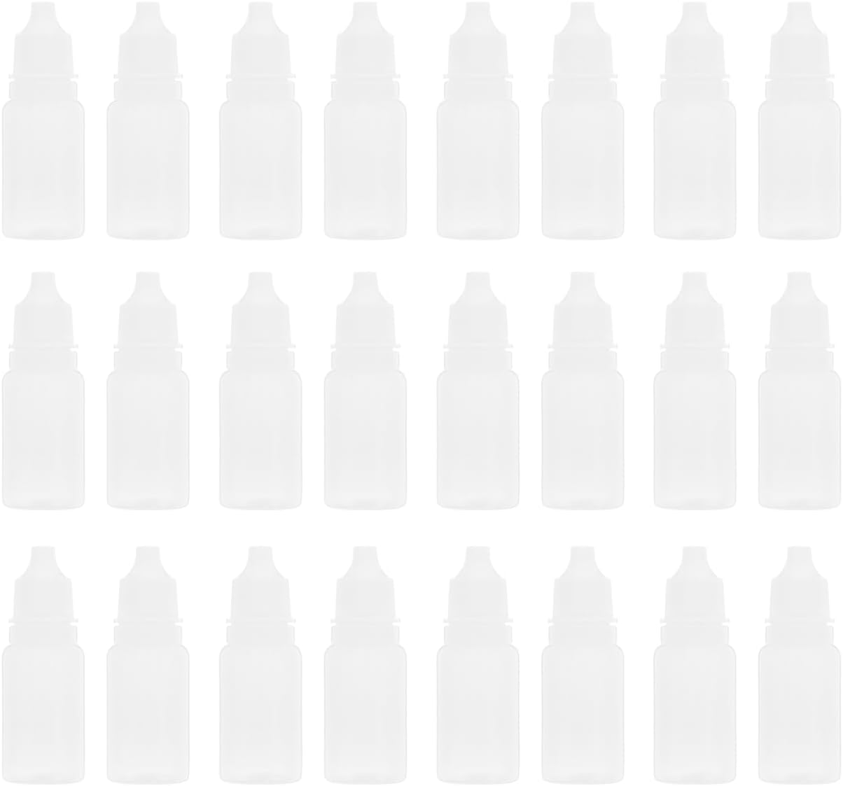 Hemobllo 50Pcs Eye Dropper Bottles : 10ml Plastic Squeezable Dropper Bottle with Screw Cap for Eye Liquid Essential Oils (White)