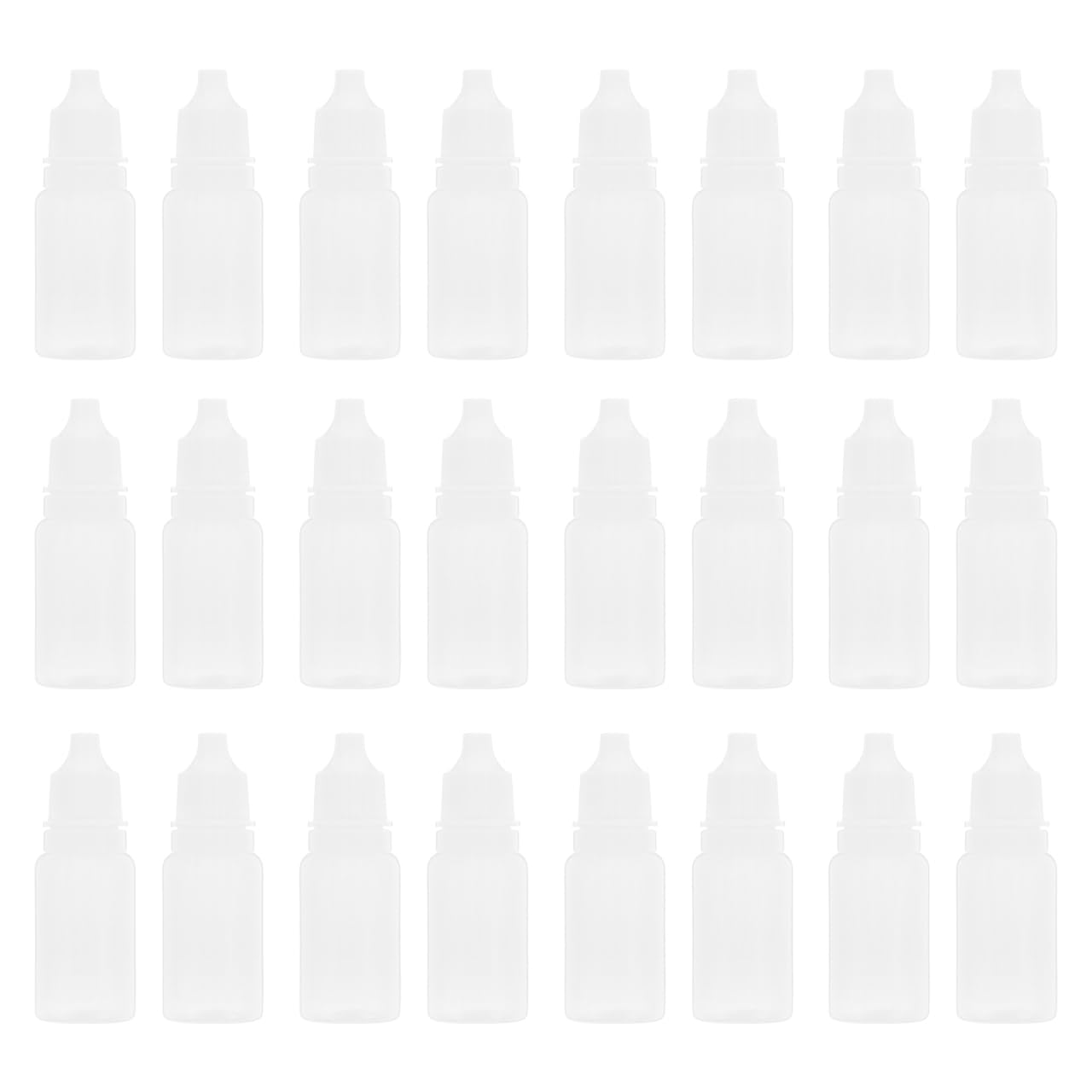 Hemobllo 50Pcs Eye Dropper Bottles : 10ml Plastic Squeezable Dropper Bottle with Screw Cap for Eye Liquid Essential Oils (White)