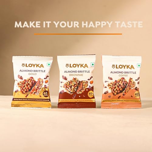 Image of Loyka Almond Brittle Assorted Choco Box - 28 Pcs| Premium Chocolate Gift Hamper | Chocolate & Nut Dryfruit Delicacy | Roasted California Almonds, Dark Choco & Salted Caramel (Pack of 3)